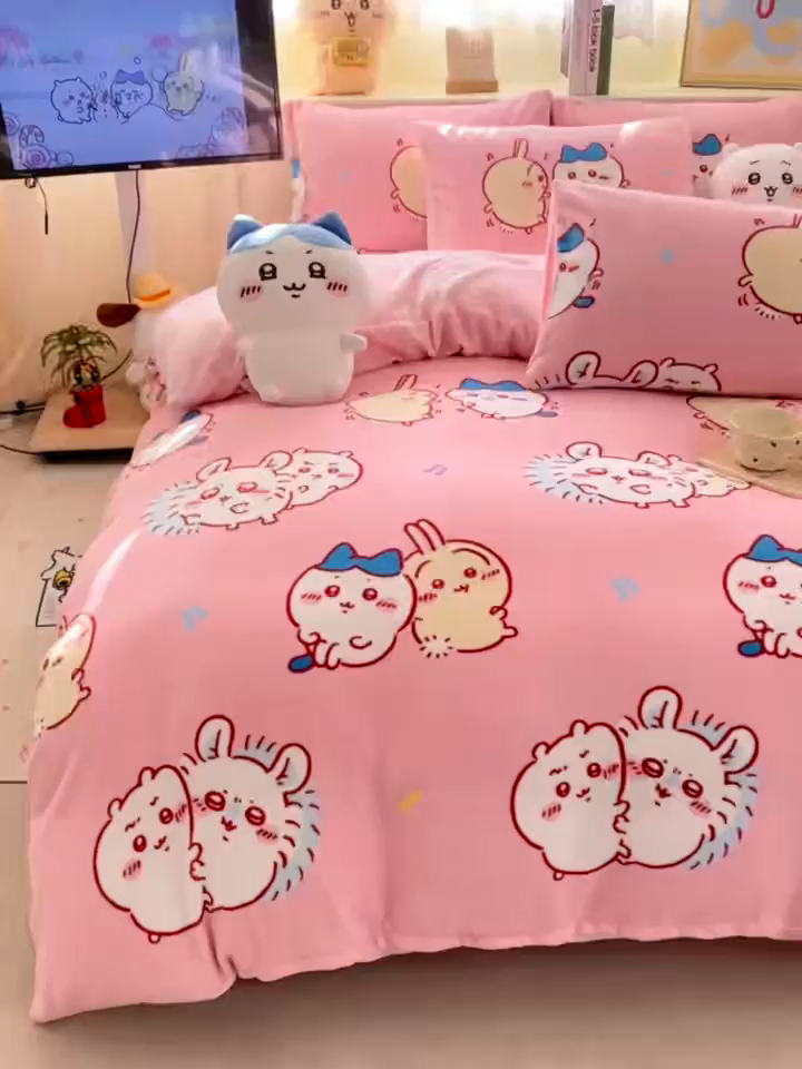 91家纺网 家纺一手货源 找家纺 （总）博雅 2026新款卡哇正版授权高克重牛奶绒四件套