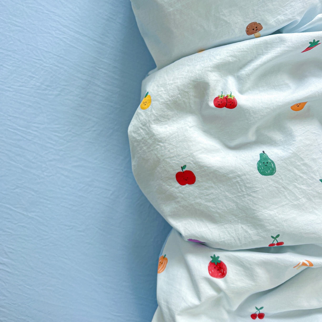 91家纺网 家纺一手货源 找家纺 弗苓家纺 2026新款古法水洗仿棉云感纱四件套小布袋 伊人