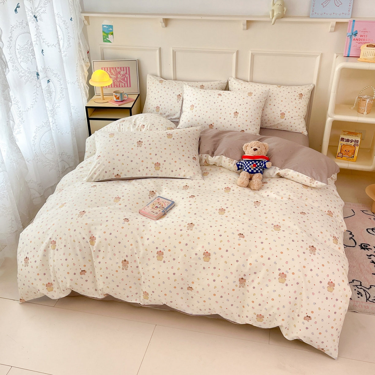 91家纺网 家纺一手货源 找家纺 西引力 2026新款40S全棉斜纹印花四件套 果子象