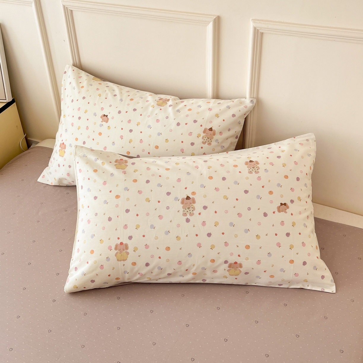 91家纺网 家纺一手货源 找家纺 西引力 2026新款40S全棉斜纹印花四件套 果子象