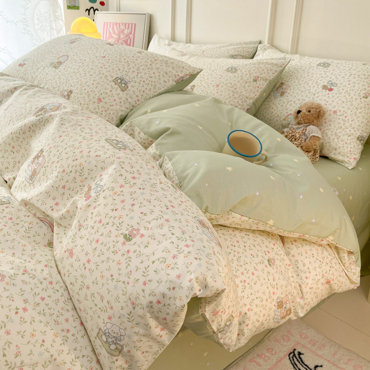 91家纺网 家纺一手货源 找家纺 西引力 2026新款40S全棉斜纹印花四件套 快乐伙伴