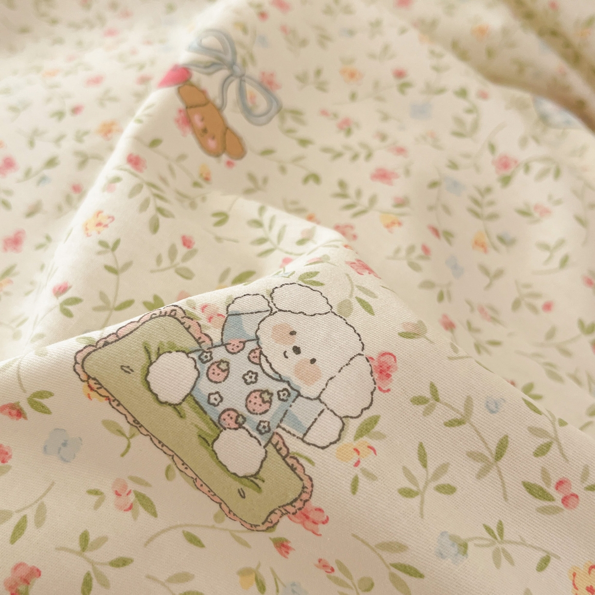 91家纺网 家纺一手货源 找家纺 西引力 2026新款40S全棉斜纹印花四件套 快乐伙伴