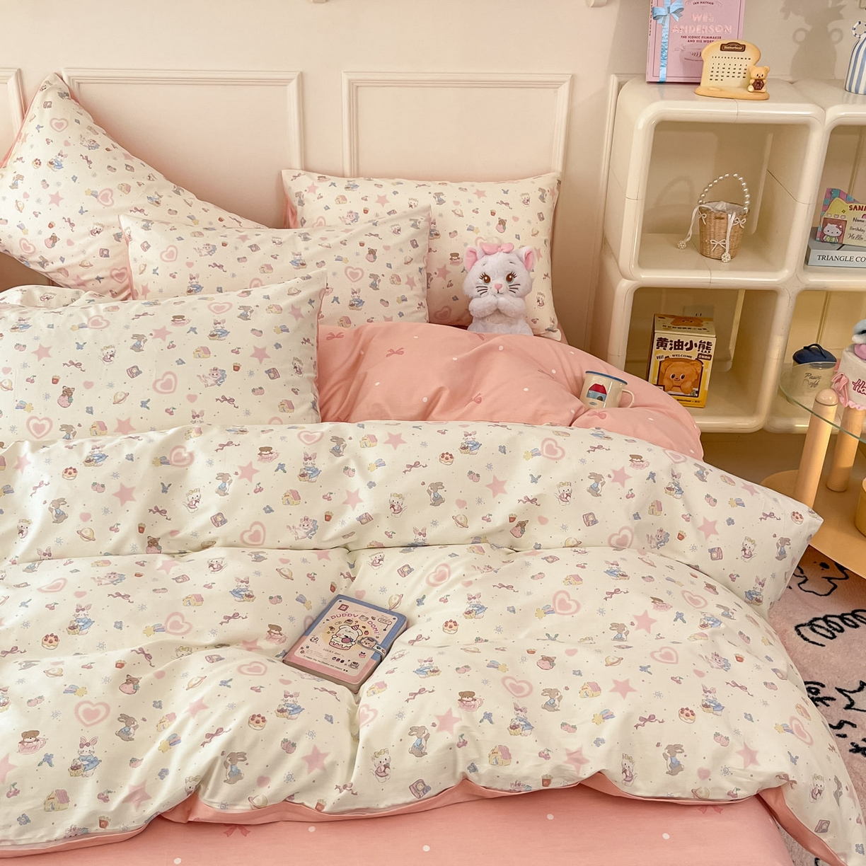 91家纺网 家纺一手货源 找家纺 西引力 2026新款40S全棉斜纹印花四件套 生日派对