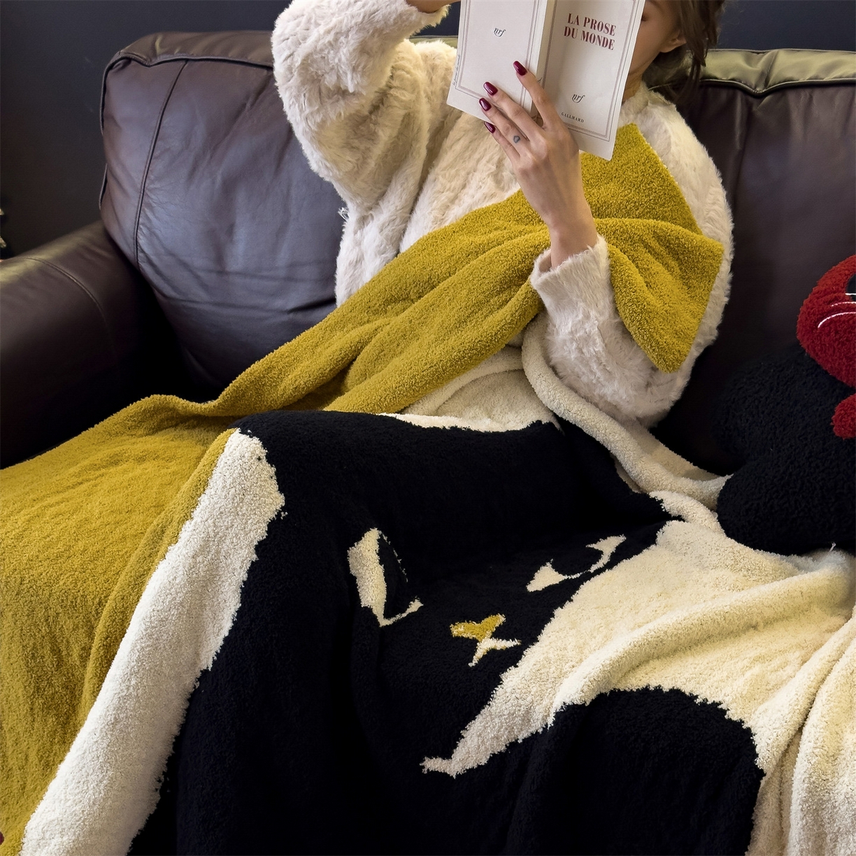 91家纺网 家纺一手货源 找家纺 兄弟坊 2026新款A类大阪半边绒糯叽叽毛毯 盖毯 午睡毯 夏被毯 披肩毯 糯叽叽半边绒-软萌猫