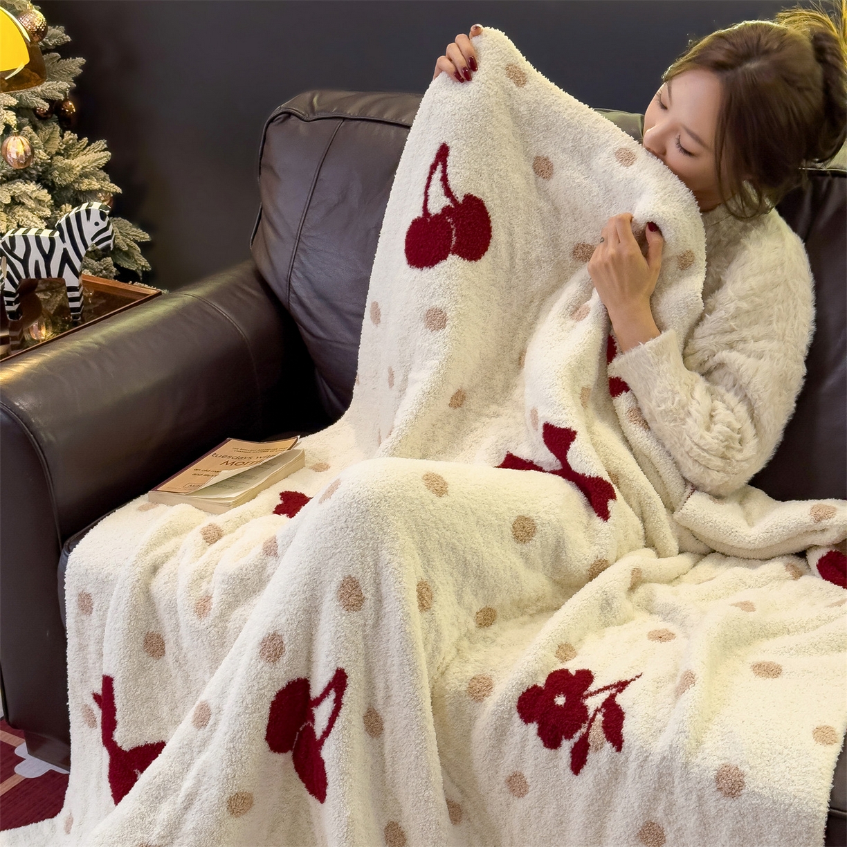 91家纺网 家纺一手货源 找家纺 兄弟坊 2026新款A类大阪半边绒糯叽叽毛毯 盖毯 午睡毯 夏被毯 披肩毯 糯叽叽半边绒-蝴蝶结