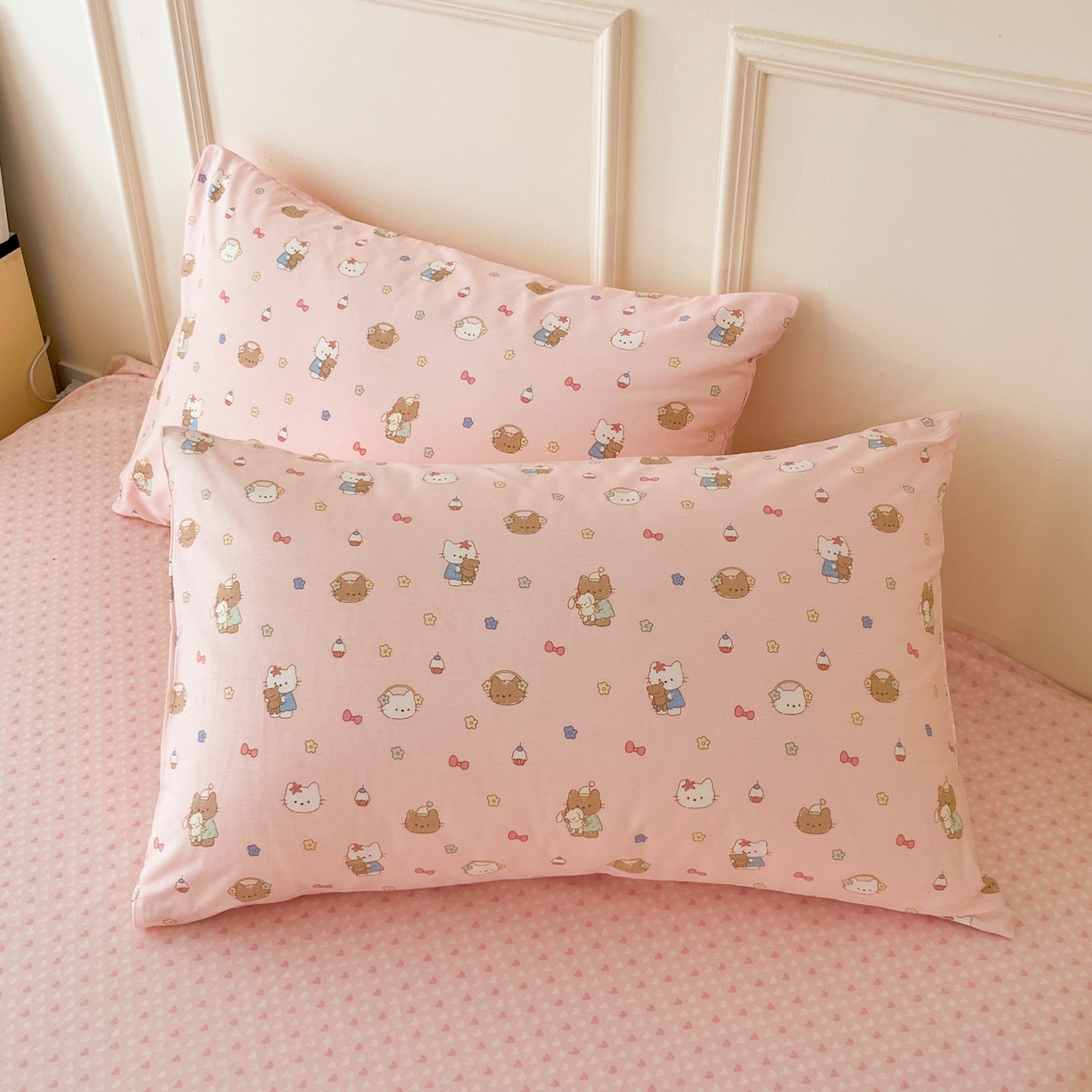 91家纺网 家纺一手货源 找家纺 西引力 2026新款40S全棉斜纹印花四件套 小花猫