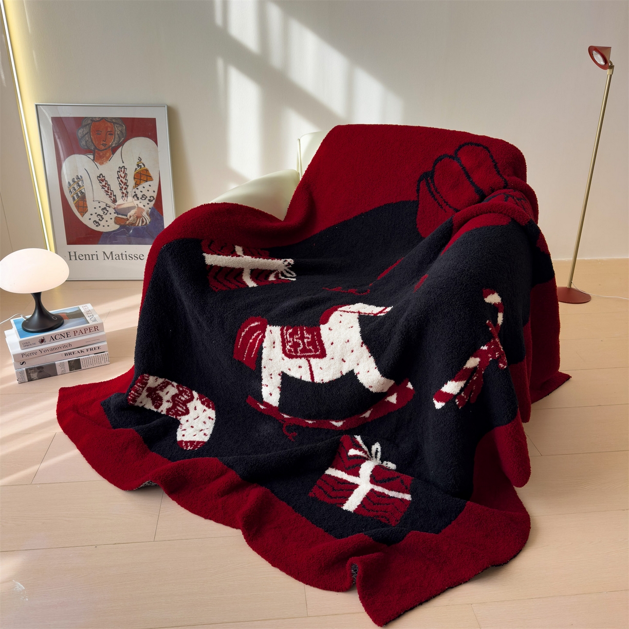 91家纺网 家纺一手货源 找家纺 兄弟坊 2026新款A类大阪半边绒糯叽叽毛毯 盖毯 午睡毯 夏被毯 披肩毯 糯叽叽半边绒-小木马