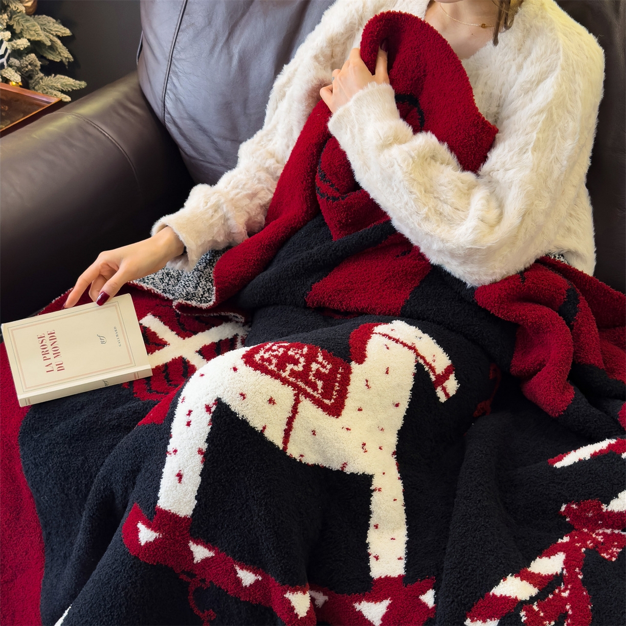 91家纺网 家纺一手货源 找家纺 兄弟坊 2026新款A类大阪半边绒糯叽叽毛毯 盖毯 午睡毯 夏被毯 披肩毯 糯叽叽半边绒-小木马