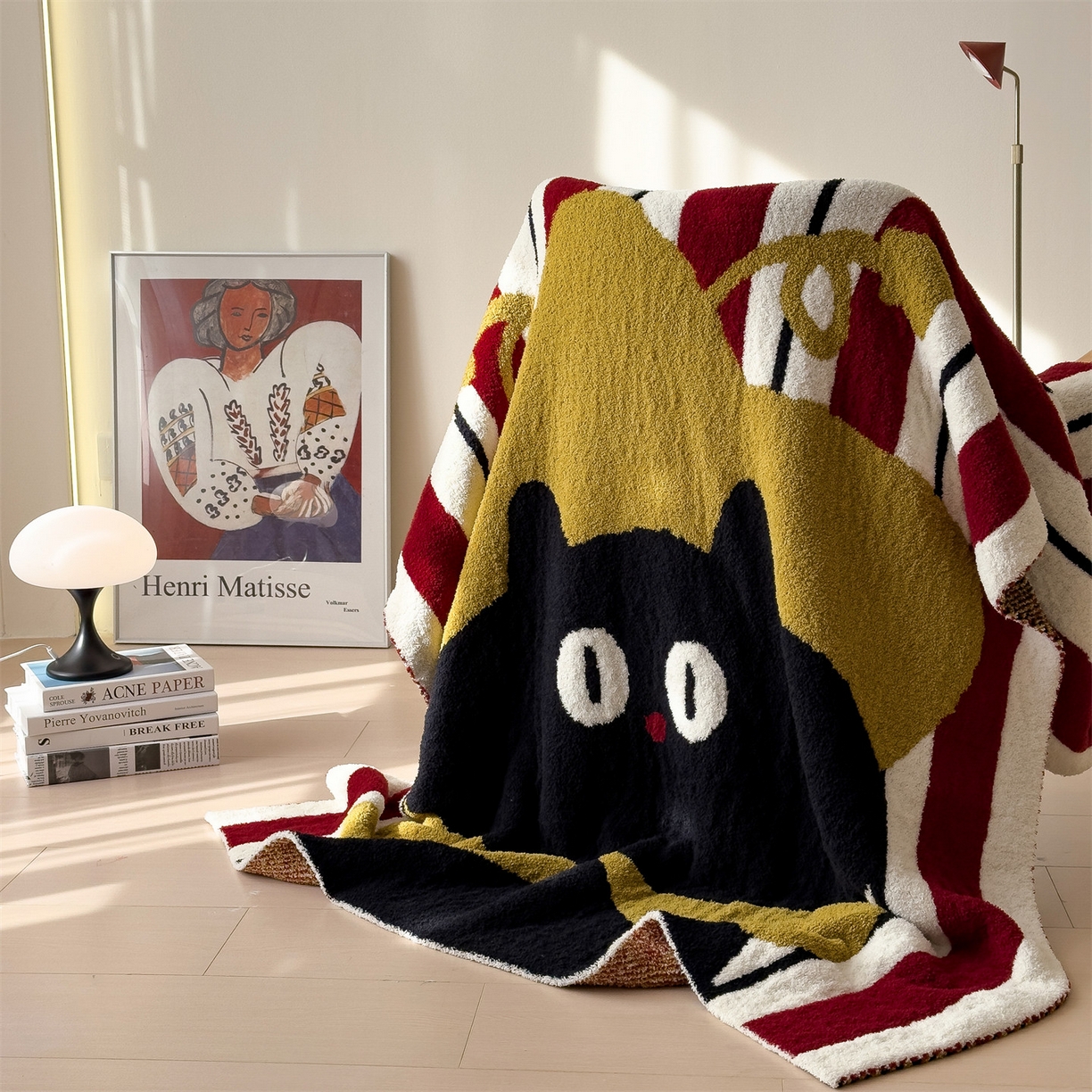 91家纺网 家纺一手货源 找家纺 兄弟坊 2026新款A类大阪半边绒糯叽叽毛毯 盖毯 午睡毯 夏被毯 披肩毯 糯叽叽半边绒-星星猫