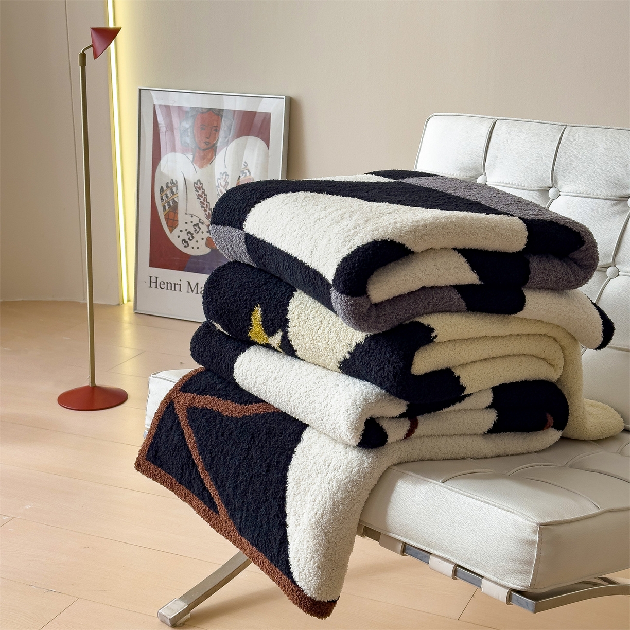 91家纺网 家纺一手货源 找家纺 兄弟坊 2026新款A类大阪半边绒糯叽叽毛毯 盖毯 午睡毯 夏被毯 披肩毯 组合图