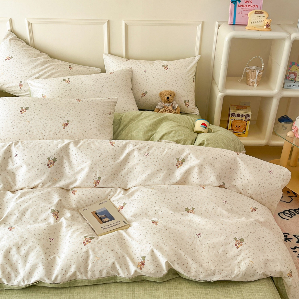 91家纺网 家纺一手货源 找家纺 西引力 2026新款40S全棉斜纹印花四件套 小葡萄