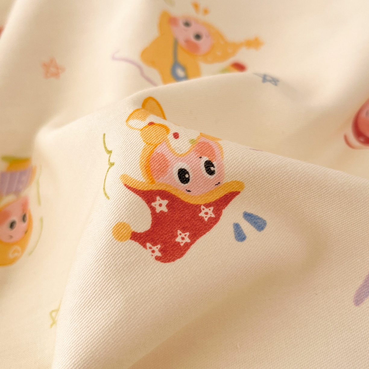 91家纺网 家纺一手货源 找家纺 西引力 2026新款40S全棉斜纹印花四件套 星星魔法