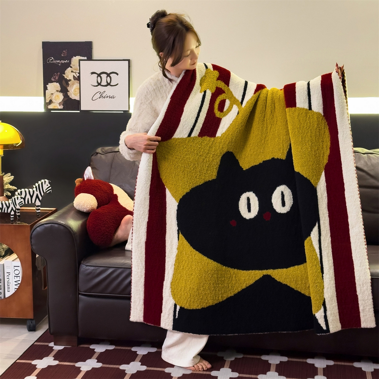 91家纺网 家纺一手货源 找家纺 （总）兄弟坊 2026新款A类大阪半边绒糯叽叽毛毯 盖毯 午睡毯 夏被毯 披肩毯