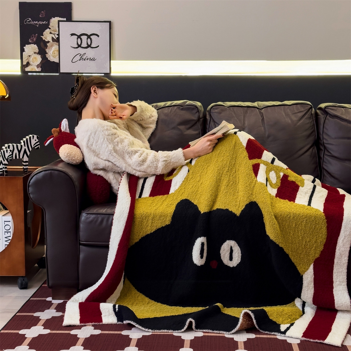 91家纺网 家纺一手货源 找家纺 （总）兄弟坊 2026新款A类大阪半边绒糯叽叽毛毯 盖毯 午睡毯 夏被毯 披肩毯