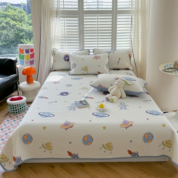 91家纺网 家纺一手货源 找家纺 （总）茉夕家纺 2026新款春季纯棉棉花印花单品床盖单件床盖