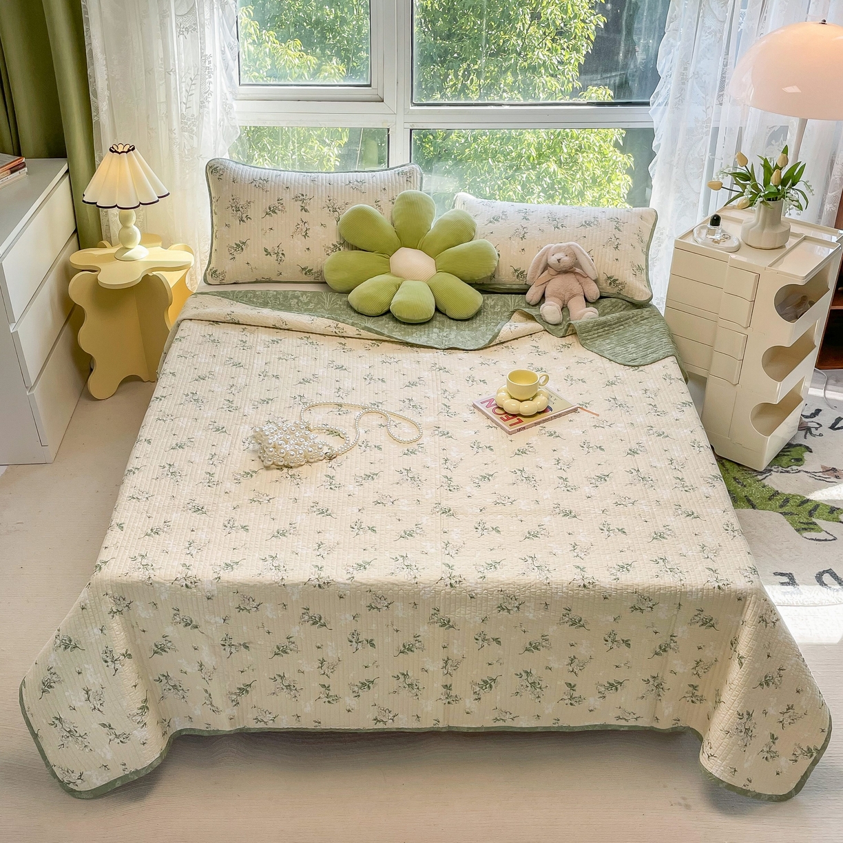 91家纺网 家纺一手货源 找家纺 （总）茉夕家纺 2026新款春季纯棉棉花印花单品床盖单件床盖