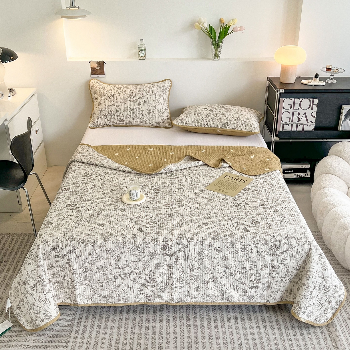 91家纺网 家纺一手货源 找家纺 （总）茉夕家纺 2026新款春季纯棉棉花印花单品床盖单件床盖