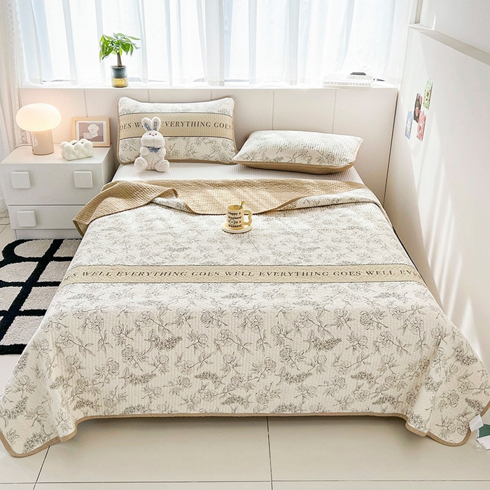 91家纺网 家纺一手货源 找家纺 （总）茉夕家纺 2026新款春季纯棉棉花印花单品床盖单件床盖