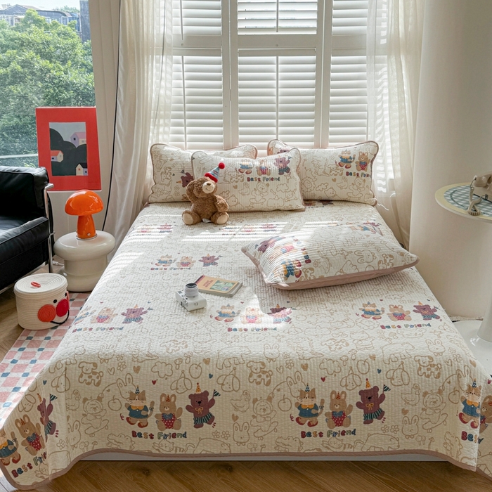 91家纺网 家纺一手货源 找家纺 （总）茉夕家纺 2026新款春季纯棉棉花印花单品床盖单件床盖