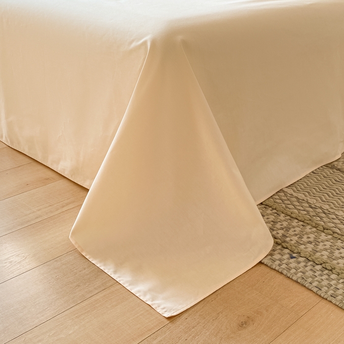 91家纺网 家纺一手货源 找家纺 昊翔家纺 2025新款13372全棉纯色四件套无印良品风简约套件 初黄-奶茶