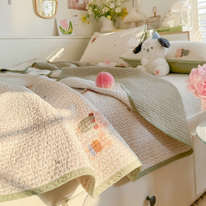 91家纺网 家纺一手货源 找家纺 茉夕家纺 2026新款春季纯棉棉花印花单品床盖单件床盖 吉象一家