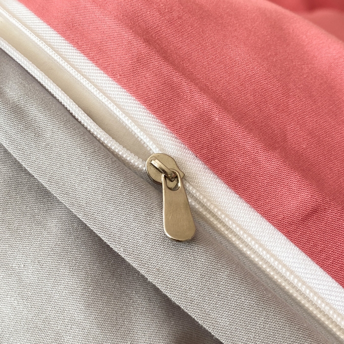 91家纺网 家纺一手货源 找家纺 昊翔家纺 2025新款13372全棉纯色四件套无印良品风简约套件 豆沙-浅灰