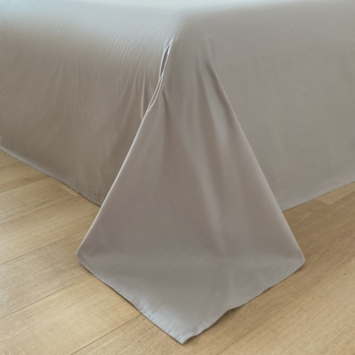 91家纺网 家纺一手货源 找家纺 昊翔家纺 2025新款13372全棉纯色四件套无印良品风简约套件 豆沙-浅灰