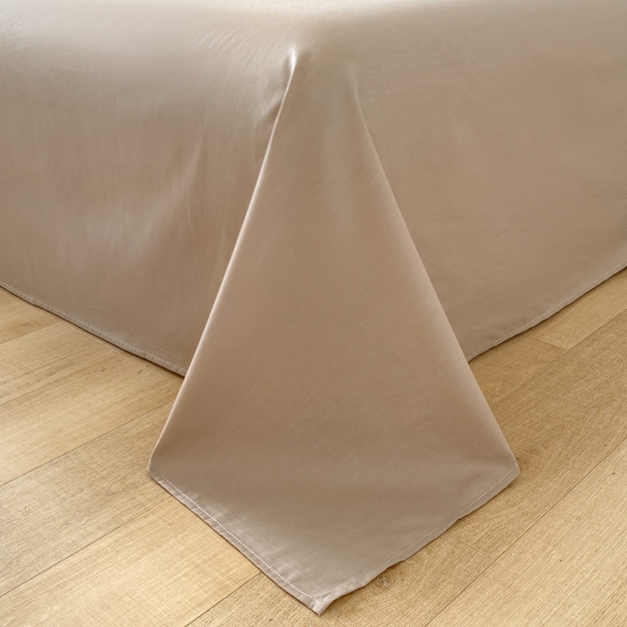 91家纺网 家纺一手货源 找家纺 昊翔家纺 2025新款13372全棉纯色四件套无印良品风简约套件 深灰-奶咖