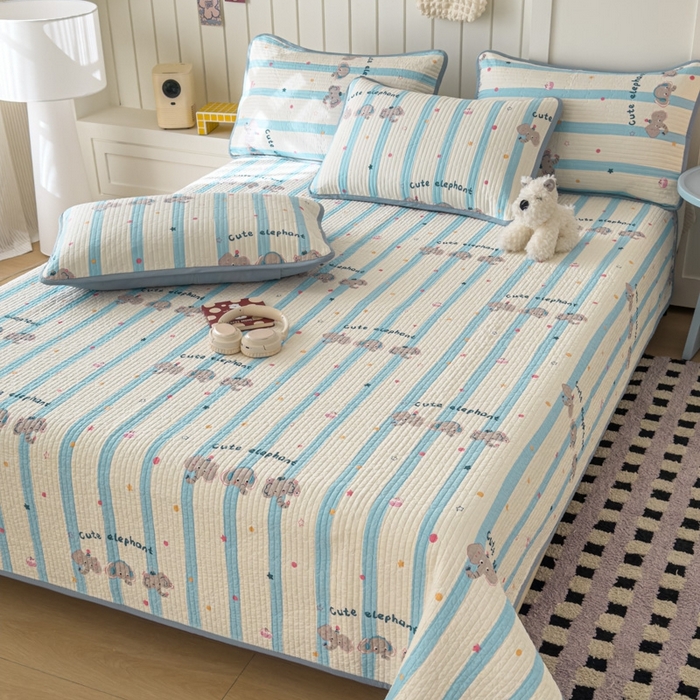 91家纺网 家纺一手货源 找家纺 茉夕家纺 2026新款春季纯棉棉花印花单品床盖单件床盖 卡夫卡