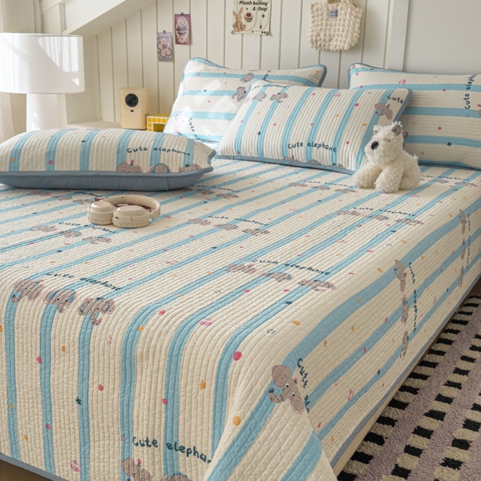 91家纺网 家纺一手货源 找家纺 茉夕家纺 2026新款春季纯棉棉花印花单品床盖单件床盖 卡夫卡