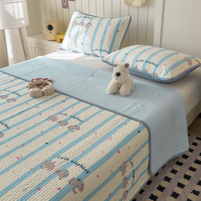 91家纺网 家纺一手货源 找家纺 茉夕家纺 2026新款春季纯棉棉花印花单品床盖单件床盖 卡夫卡