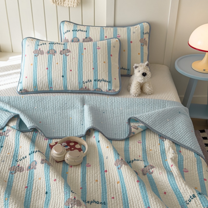 91家纺网 家纺一手货源 找家纺 茉夕家纺 2026新款春季纯棉棉花印花单品床盖单件床盖 卡夫卡