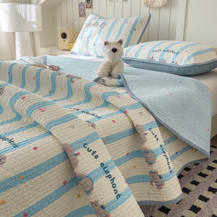 91家纺网 家纺一手货源 找家纺 茉夕家纺 2026新款春季纯棉棉花印花单品床盖单件床盖 卡夫卡