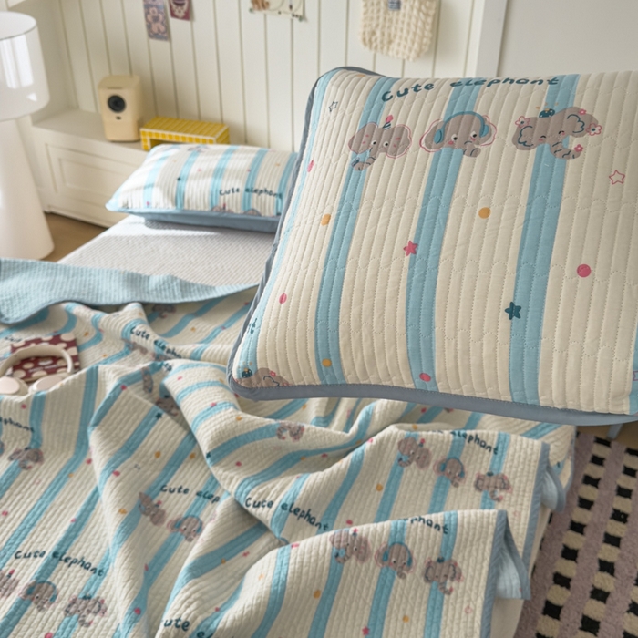 91家纺网 家纺一手货源 找家纺 茉夕家纺 2026新款春季纯棉棉花印花单品床盖单件床盖 卡夫卡