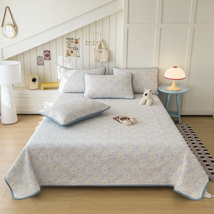 茉夕家纺 2026新款春季纯棉棉花印花单品床盖单件床盖 凯蒂小猫