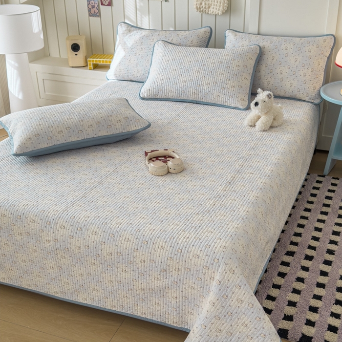 91家纺网 家纺一手货源 找家纺 茉夕家纺 2026新款春季纯棉棉花印花单品床盖单件床盖 凯蒂小猫