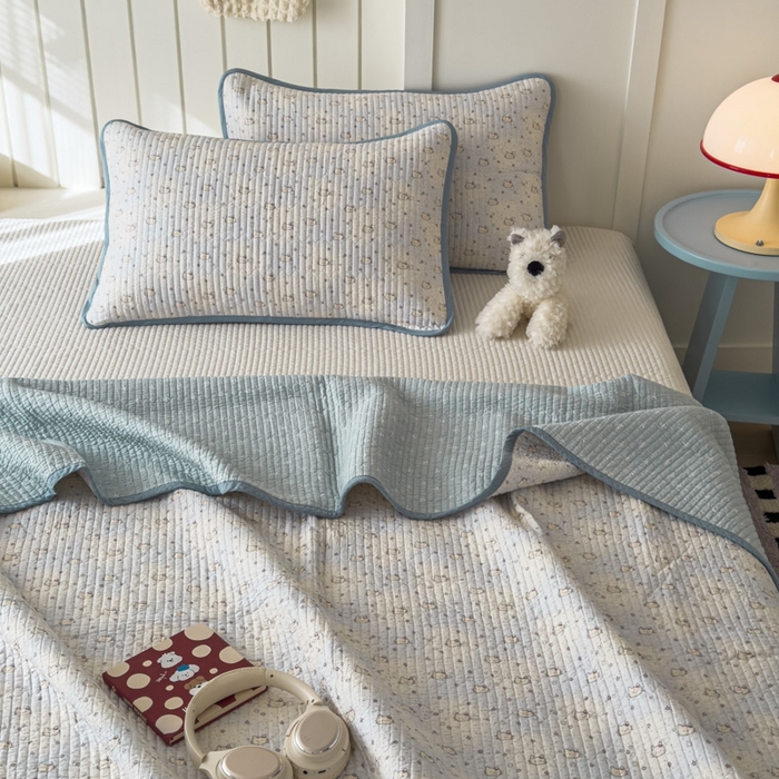 91家纺网 家纺一手货源 找家纺 茉夕家纺 2026新款春季纯棉棉花印花单品床盖单件床盖 凯蒂小猫