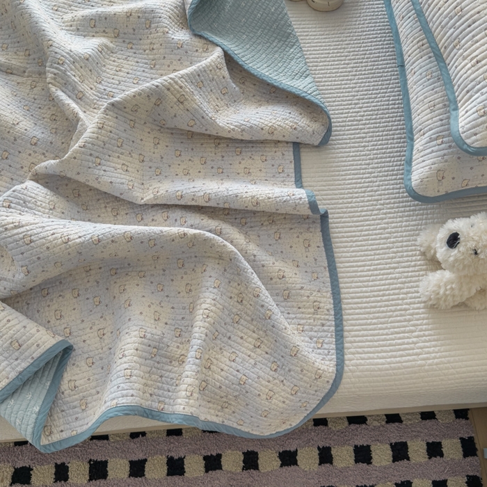 91家纺网 家纺一手货源 找家纺 茉夕家纺 2026新款春季纯棉棉花印花单品床盖单件床盖 凯蒂小猫