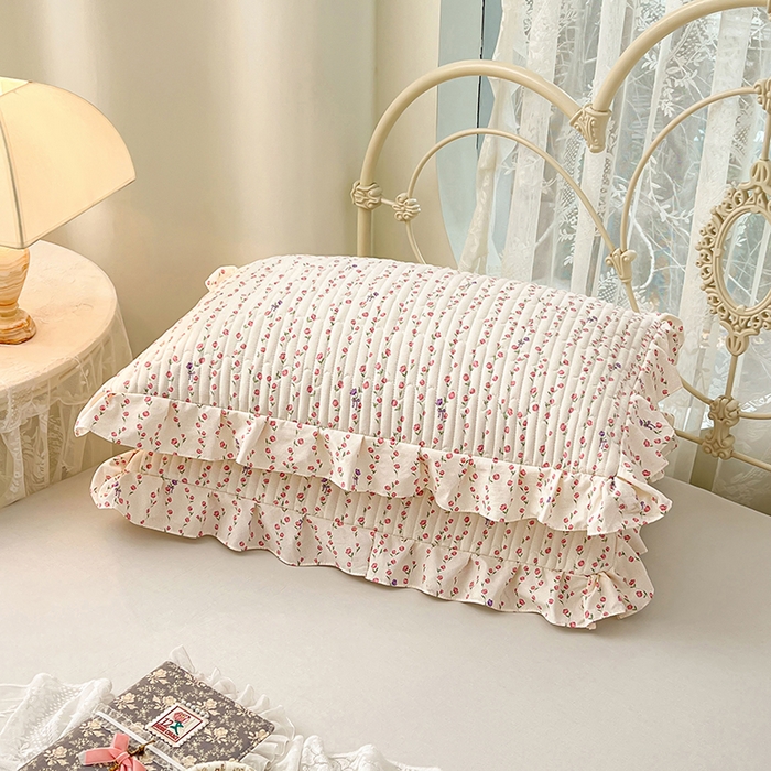 91家纺网 家纺一手货源 找家纺 梦舒羽 2026新款A类云朵棉夹棉花边枕套宿舍单人一只装枕芯内胆套-单人枕套 花漾甜心（花边夹棉）