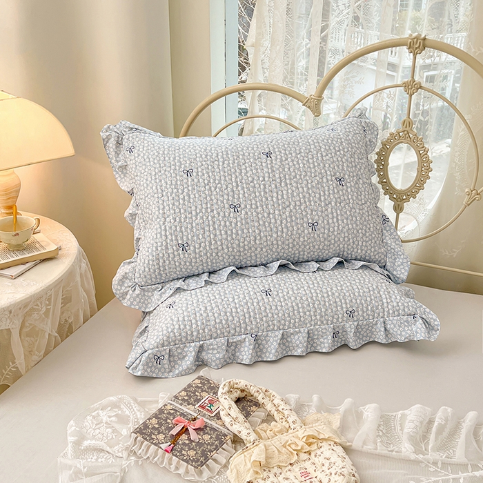 梦舒羽 2026新款A类云朵棉夹棉花边枕套宿舍单人一只装枕芯内胆套-单人枕套 花屿轻梦（花边夹棉）