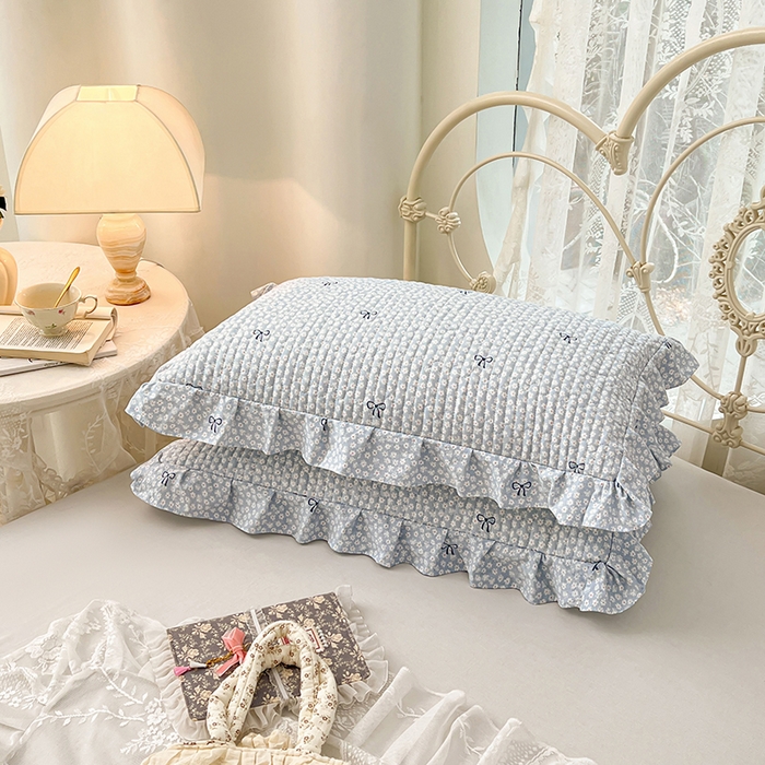 91家纺网 家纺一手货源 找家纺 梦舒羽 2026新款A类云朵棉夹棉花边枕套宿舍单人一只装枕芯内胆套-单人枕套 花屿轻梦（花边夹棉）