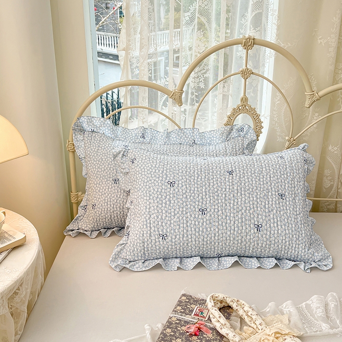 91家纺网 家纺一手货源 找家纺 梦舒羽 2026新款A类云朵棉夹棉花边枕套宿舍单人一只装枕芯内胆套-单人枕套 花屿轻梦（花边夹棉）