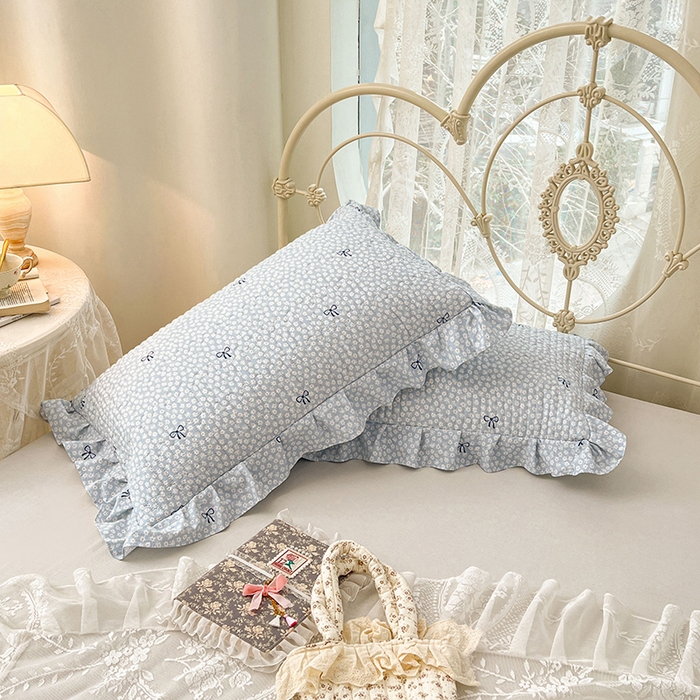 91家纺网 家纺一手货源 找家纺 梦舒羽 2026新款A类云朵棉夹棉花边枕套宿舍单人一只装枕芯内胆套-单人枕套 花屿轻梦（花边夹棉）