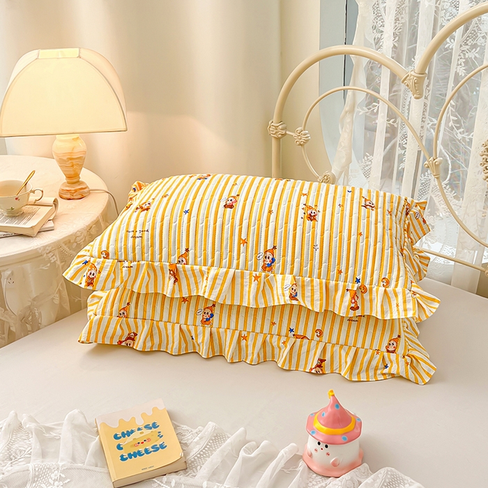 91家纺网 家纺一手货源 找家纺 梦舒羽 2026新款A类云朵棉夹棉花边枕套宿舍单人一只装枕芯内胆套-单人枕套 小星愿（花边夹棉）