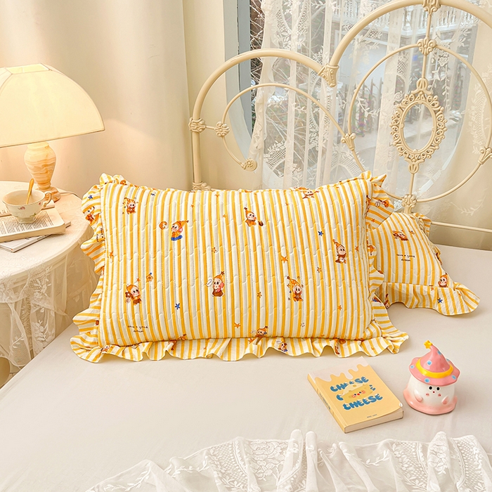 91家纺网 家纺一手货源 找家纺 梦舒羽 2026新款A类云朵棉夹棉花边枕套宿舍单人一只装枕芯内胆套-单人枕套 小星愿（花边夹棉）