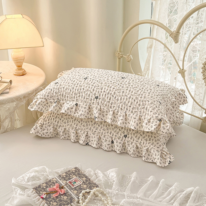 91家纺网 家纺一手货源 找家纺 梦舒羽 2026新款A类云朵棉夹棉花边枕套宿舍单人一只装枕芯内胆套-单人枕套 花无意（花边夹棉）