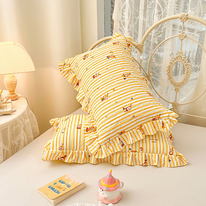 91家纺网 家纺一手货源 找家纺 梦舒羽 2026新款A类云朵棉夹棉花边枕套宿舍单人一只装枕芯内胆套-单人枕套 小星愿（花边夹棉）