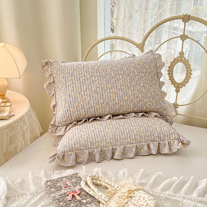 91家纺网 家纺一手货源 找家纺 梦舒羽 2026新款A类云朵棉夹棉花边枕套宿舍单人一只装枕芯内胆套-单人枕套 花无归期（花边夹棉）