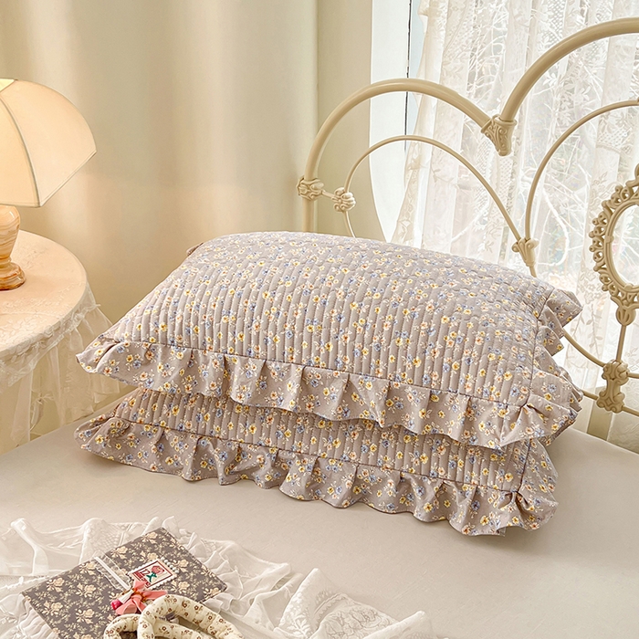 91家纺网 家纺一手货源 找家纺 梦舒羽 2026新款A类云朵棉夹棉花边枕套宿舍单人一只装枕芯内胆套-单人枕套 花无归期（花边夹棉）