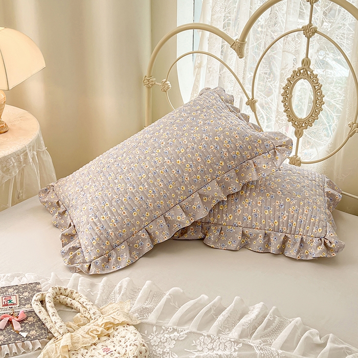 91家纺网 家纺一手货源 找家纺 梦舒羽 2026新款A类云朵棉夹棉花边枕套宿舍单人一只装枕芯内胆套-单人枕套 花无归期（花边夹棉）